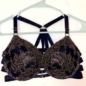 Victoria’s Secret Black with Gold Lace Push Up